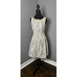 Zara Tapestry Texture Dress W/ Beading At Neck Line Size S Perfect Holiday Dress